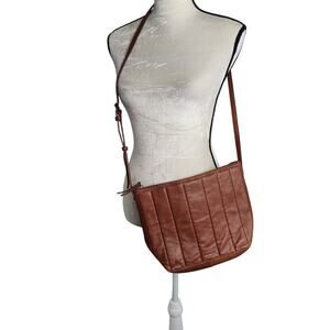 Brown Quilted Crossbody Bag - Women